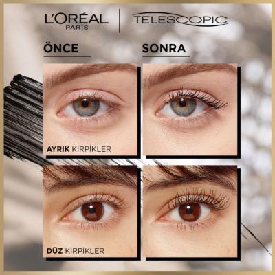 Loreal Paris Telescopic Gold Mascara - Long-Lasting, Volumizing Black Mascara for Lengthening and Separating Lashes Loreal Paris Telescopic Gold Mascara - Long-Lasting & Volumizing Loreal Paris Telescopic Gold Mascara, Long-lasting mascara, Volumizing mascara, Black mascara, Mascara for lengthening and separating lashes, Cosmetics, Eye Makeup, Beauty Products, Long-lasting makeup, Volumizing lashes, Dramatic lashes, Smudge-proof mascara, Clump-free mascara, Intense black pigment, Telescopic brush, Everyday 