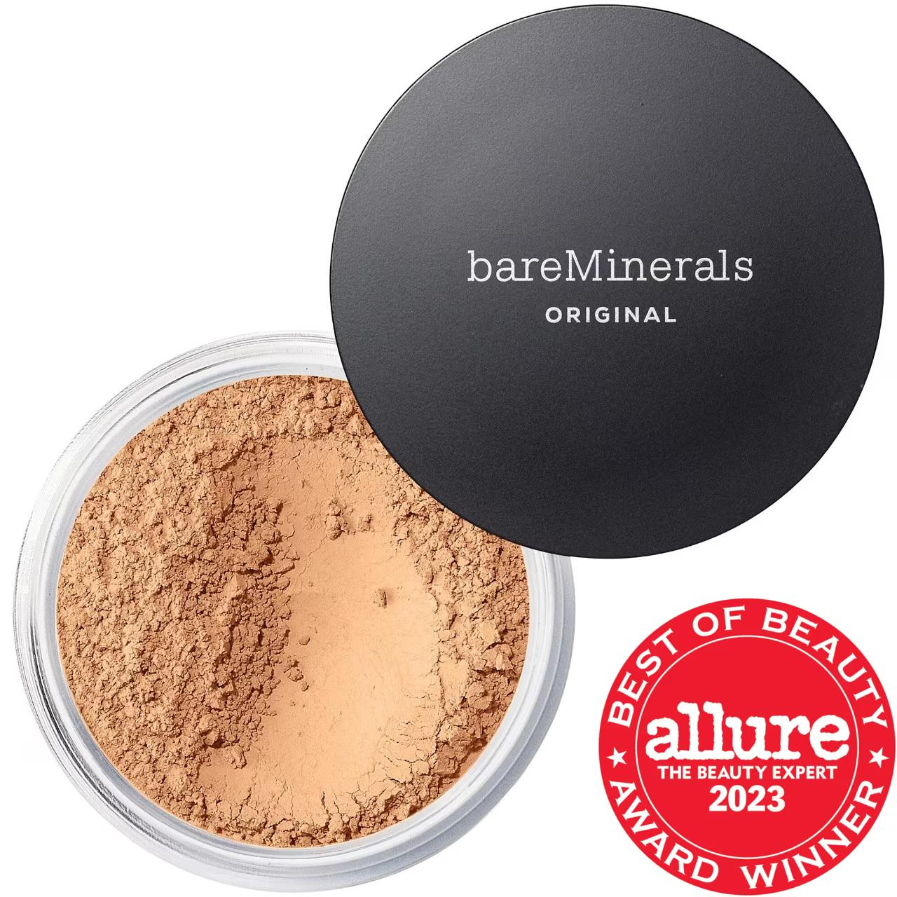 Bare Minerals Original Loose Talc-Free Powder Mineral Foundation SPF 15 - Lightweight, Buildable Coverage &amp; Natural Luminous Finish Bare Minerals Talc-Free Mineral Foundation SPF 15 mineral foundation, talc-free foundation, vegan mineral foundation, cruelty-free foundation, SPF 15 foundation, natural finish foundation, sensitive skin foundation, buildable coverage foundation, lightweight mineral makeup, best mineral foundation, foundation, mineral makeup, talc free, spf 15, vegan, cruelty-free, natural fini