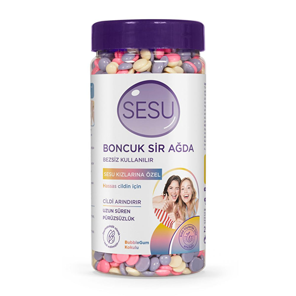 Sesu Boncuk Sir Ağda - Hypoallergenic Bubble Gum Scented Hair Removal Wax for Sensitive Skin - view 2