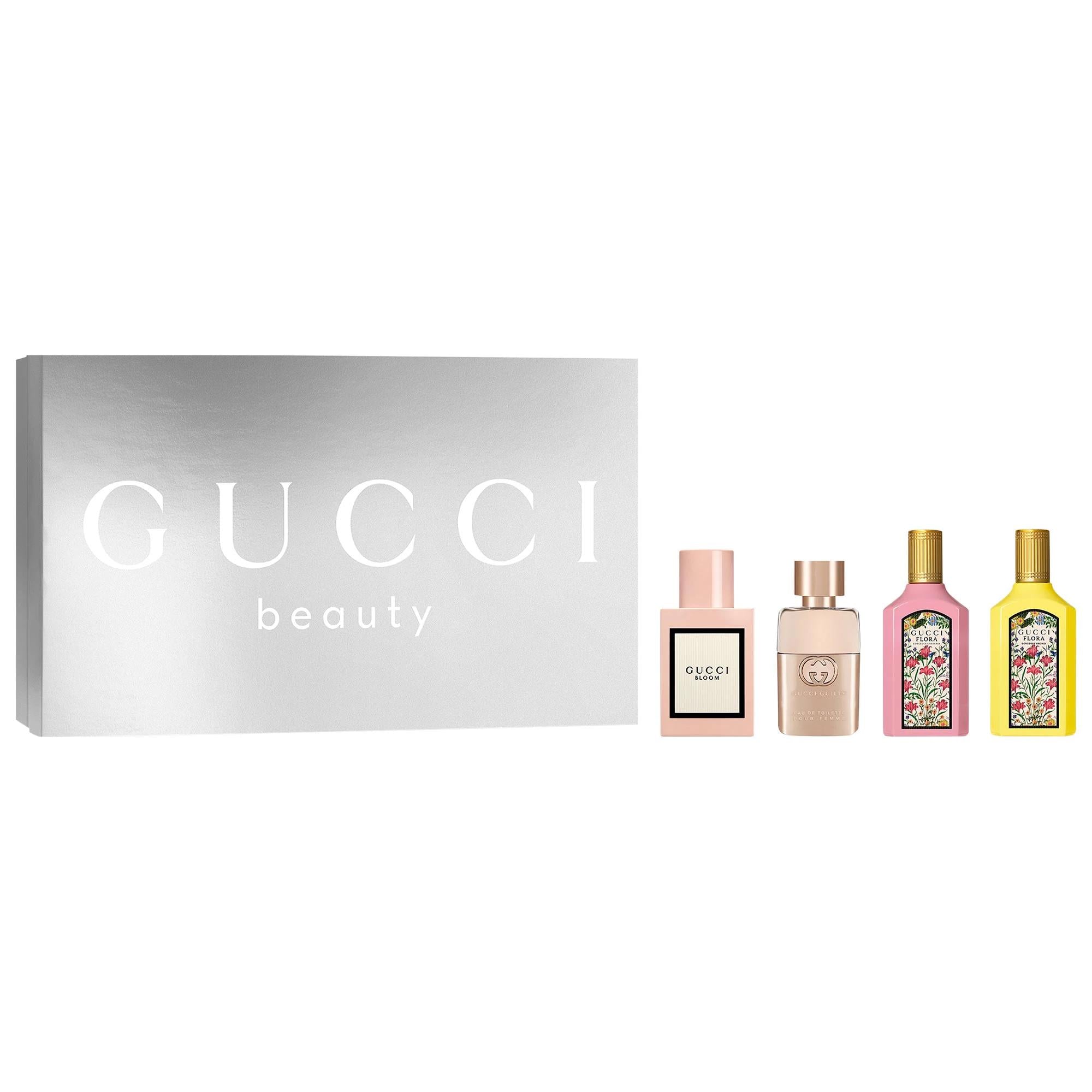 Gucci Mini Perfume Set: Women&#39;s Fragrance Discovery Set | Guilty, Bloom, Flora - Luxury Perfume Sampler, Travel Size Perfumes Gucci Mini Perfume Set: Luxury Fragrance Discovery for Women Gucci perfume set, mini perfume set, women&#39;s fragrance discovery set, Gucci Guilty Pour Femme, Gucci Bloom, Gucci Flora Gardenia, Gucci Flora Orchid, luxury perfume sampler, perfume gift set for her, travel size perfumes, Gucci, perfume set, fragrance discovery set, women&#39;s fragrance, luxury perfume, perfume sampler, travel