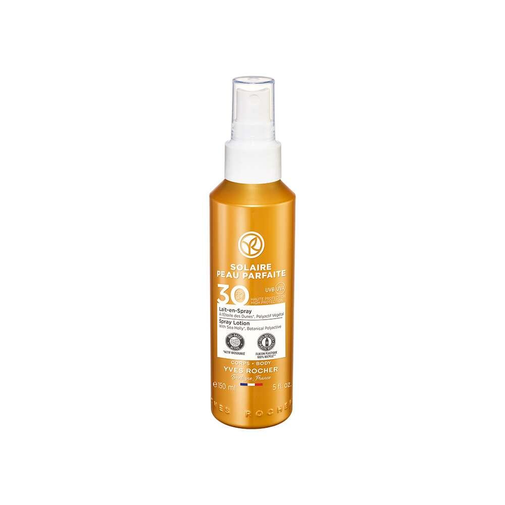 Solaire Peau Parfaite SPF 30 Sunscreen Spray for Body - Moisturizing UVA/UVB Protection, Non-Greasy SPF 30 Sunscreen Spray - Moisturizing Body Sun Protection SPF 30 sunscreen spray, UVA/UVB protection spray, moisturizing sun care, non-greasy sunscreen, body sun spray, sun protection, outdoor activities, skin care, cosmetic, sunscreen, sunblock, skin hydration, soft skin, Thistle extract, double UVA/UVB protection, spray application, daily sun protection, beach essentials, hiking gear, outdoor gear