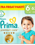 Pampers Premium Care Size 6 Diapers Ultra Pack 62 Count