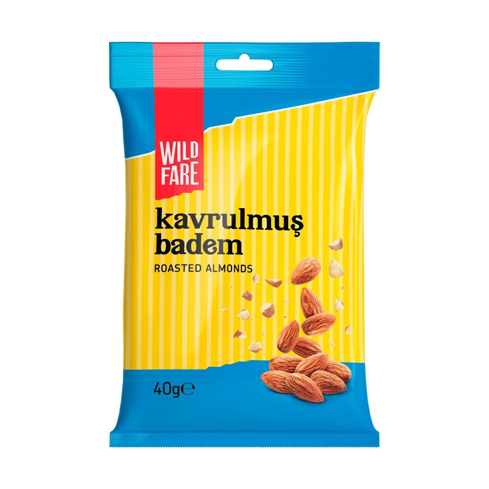 Wildfare Roasted Almonds Snack Pack - 40 Gram Crunchy Nut Snack for On-the-Go
