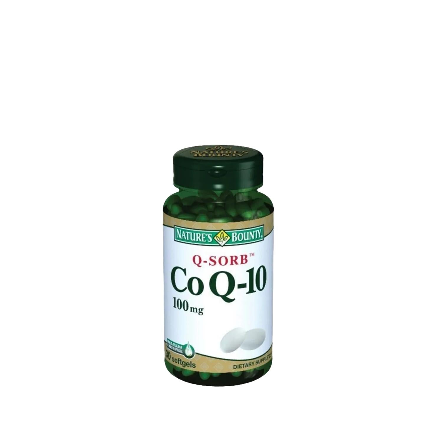 Nature's Bounty Coenzyme Q-10 100mg Q-Sorb Dietary Supplement for Heart Health Support - 30 Capsules Coenzyme Q-10 Supplement for Heart Health - Nature's Bounty Coenzyme Q-10, Q-Sorb, Dietary Supplement, Heart Health Support, Antioxidant Supplement, Health and Wellness, Nutritional Supplements, Cardiovascular Health, Energy Support