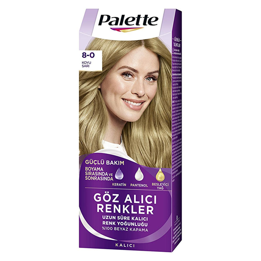 Palette Hair Dye - Intense Color, Nourishing, 8-0 Dark Blonde - view 6