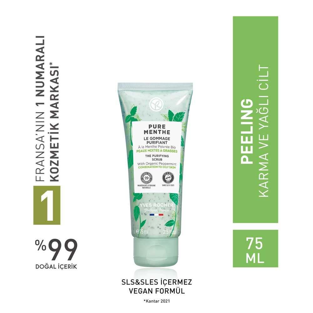 Pure Menthe Facial Peeling for Combination & Oily Skin - Gentle Exfoliating Scrub with Organic Mint Pure Menthe Facial Peeling for Oily Skin - Gentle Exfoliating Scrub facial peeling, exfoliating scrub, combination skin care, oily skin solution, organic mint facial care, skincare, gentle exfoliation, smooth skin, reduced pore appearance, refreshing sensation, natural ingredients, dermatologically tested