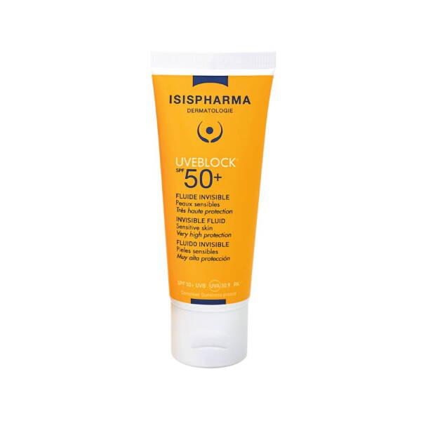 Isis Pharma Uveblock Invisible Fluid SPF50+ Sunscreen - Lightweight, Non-Greasy, UVA/UVB Protection - Sunscreen