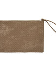 Eklips Beige Knit Pattern Reflective Clutch Bag