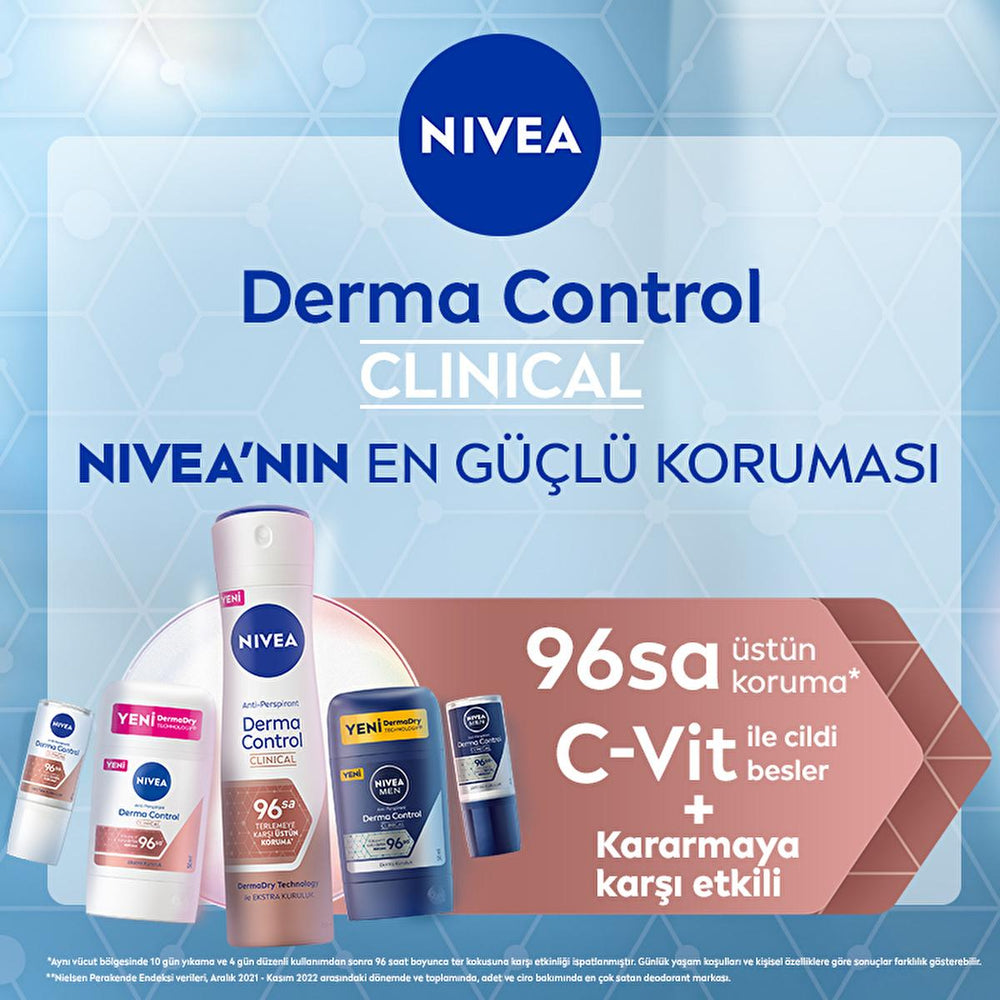 Nivea Derma Control Clinical Men's Deodorant Stick - Long Lasting Sweat Protection, Anti-Perspirant, 1.69 fl oz - Deodorant