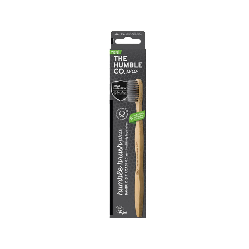 The Humble Co Pro Hexatech Adult Toothbrush Soft Bristles Silver Grey - Gentle on Gums, Effective Plaque Removal The Humble Co Pro Hexatech Toothbrush - Soft Bristles for Gentle Cleaning adult toothbrush, manual toothbrush, soft bristle toothbrush, oral hygiene, dental care, hexatech toothbrush, gentle cleaning, effective plaque removal, portable toothbrush, sensitive teeth, gum care, healthy gums, manual oral care, The Humble Co