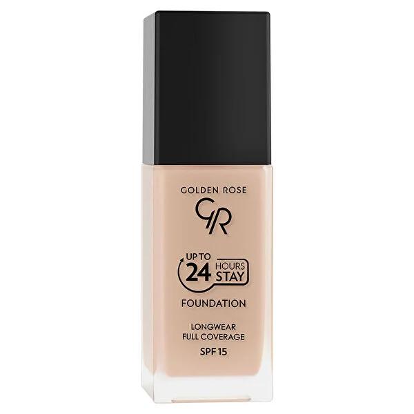 Golden Rose 24 Hours Stay Foundation Makeup - Long-Lasting, High Coverage, SPF 15, Moisturizing & Water-Resistant Golden Rose 24HR Stay Foundation - Long-Lasting & Moisturizing long-lasting foundation, high coverage makeup, SPF 15 foundation, moisturizing foundation, water-resistant makeup, Golden Rose, 24 Hours Stay Foundation, makeup for busy lifestyles, sun protection makeup, hydrating foundation, flawless complexion, durable makeup, beauty essentials, cosmetic products, skincare makeup, everyday makeup,