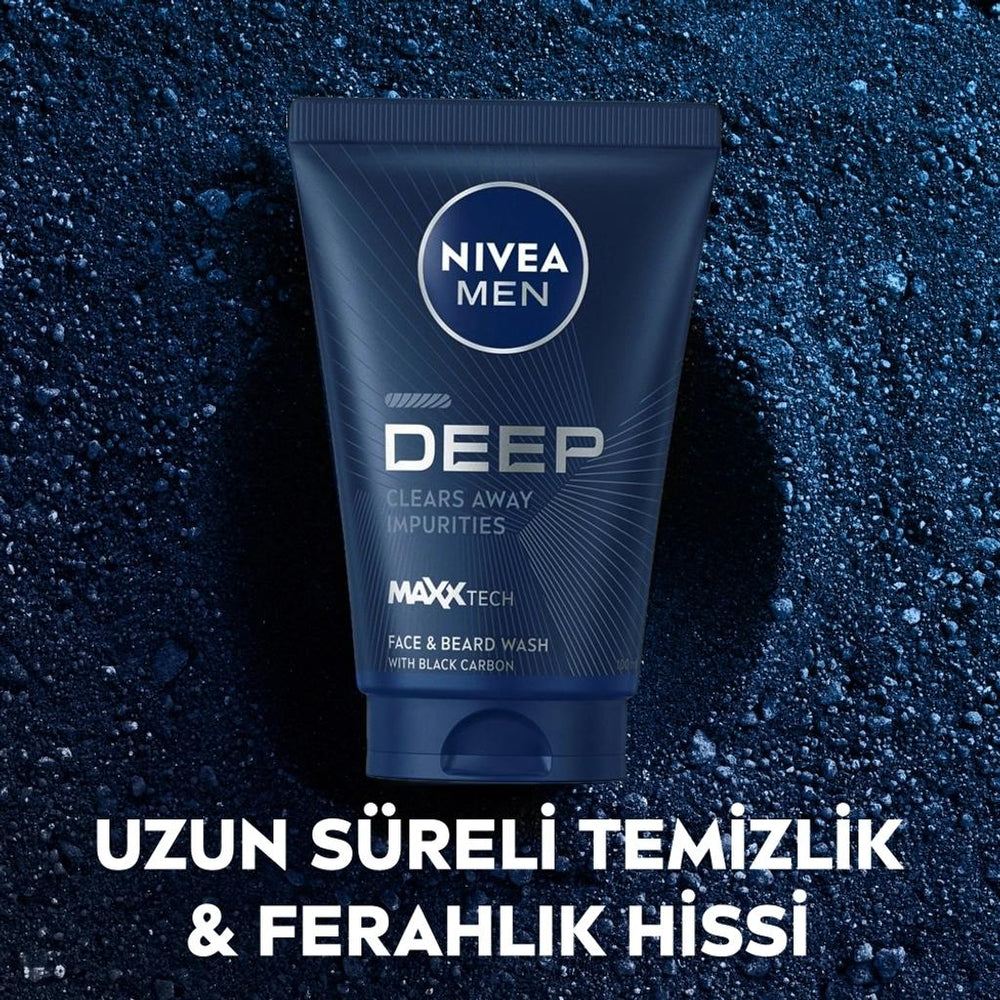 Nivea Men Deep Beard & Face Wash Gel Charcoal 100 ml
