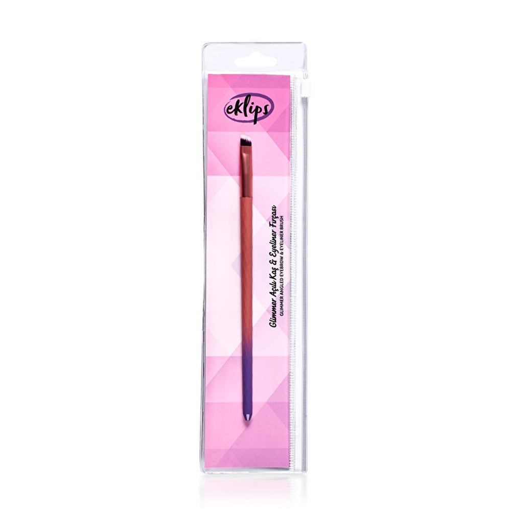 Eklips Glimmer: Angled Eyebrow & Eyeliner Brush - Define, Shape & Fill for Fuller, Precise Eyebrows, Pro Makeup Brush Eklips Angled Eyebrow Brush: Shape & Define Brows angled eyebrow brush, eyeliner brush, eyebrow shaping brush, makeup brush, cosmetic brush, precision eyeliner brush, eyebrow filler brush, angled makeup brush, eyebrow definition brush, eyebrow makeup, eyeliner application, eyebrow shaping, fuller eyebrows, defined eyebrows, eye makeup, makeup application, cosmetic tool, beauty tool, gifts fo