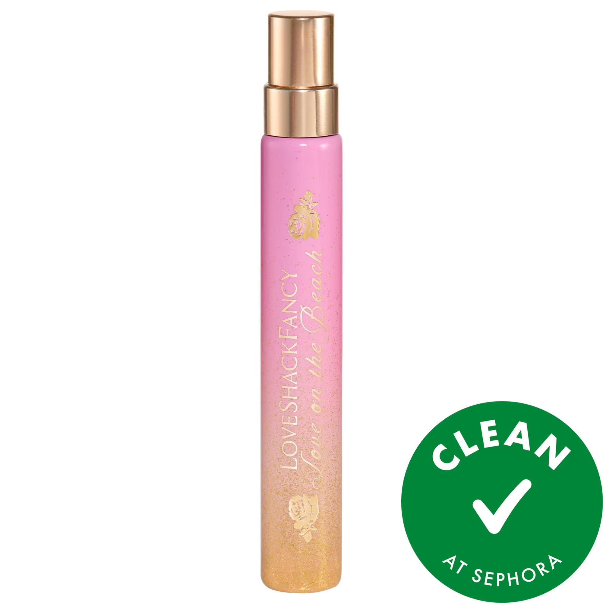 LoveShackFancy Love on the Beach Perfume Travel Spray: Coconut & Frangipani Fresh Solar Scent - Beachy, Floral, & Clean Fragrance LoveShackFancy Love on the Beach Perfume - Coconut & Frangipani Love on the Beach perfume, coconut frangipani perfume, travel spray perfume, fresh solar perfume, beach perfume, LoveShackFancy perfume, floral perfume travel size, clean fragrance, tropical scent, Eau de Parfum, EDP, perfume, fragrance, floral scent, beachy scent, coconut perfume, frangipani perfume, travel size per