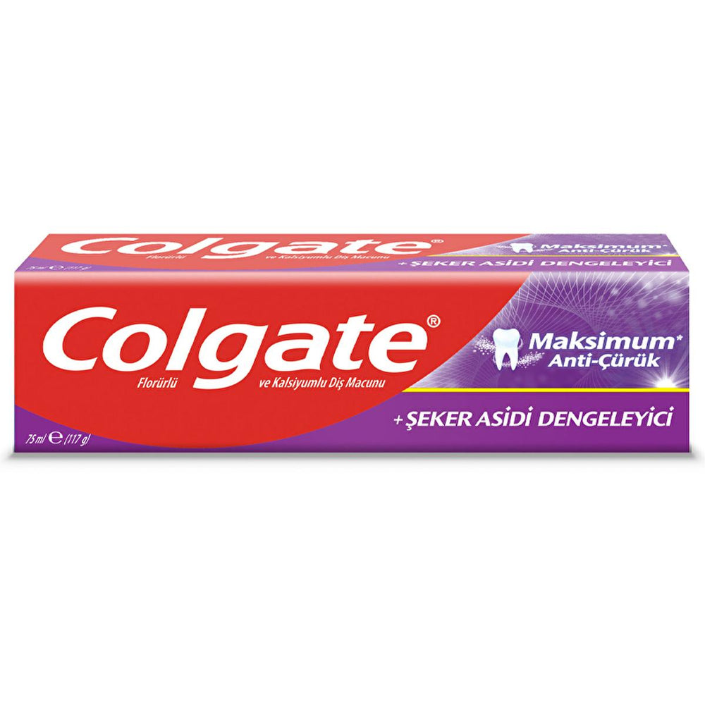 Colgate Maksimum Anti Çürük Diş Macunu - Anti-Cavity Toothpaste with Sugar Acid Neutralizing Formula - Toothpaste