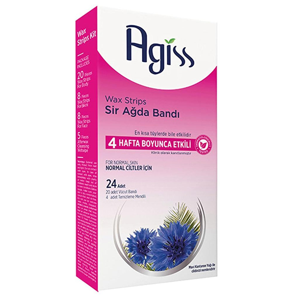 Agiss Body & Leg Wax Strips for Normal Skin 24 Count