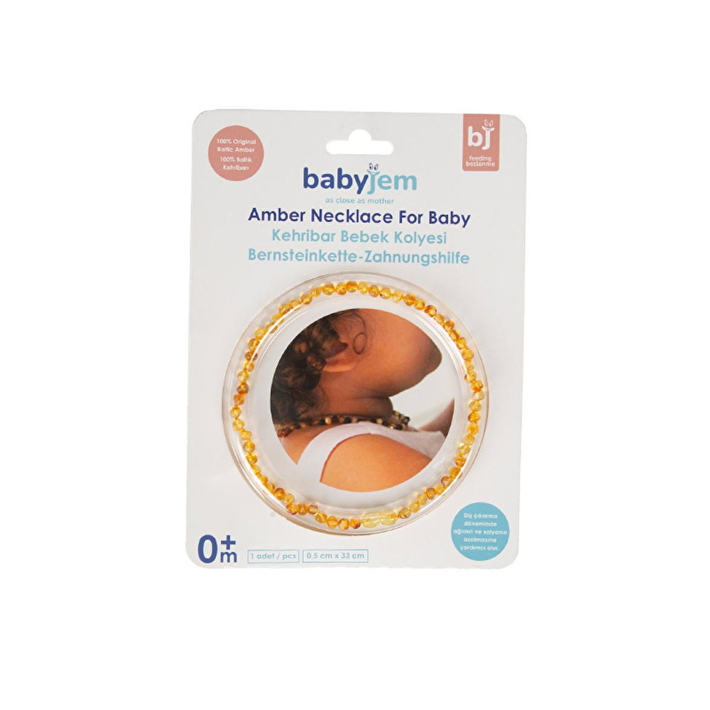 Babyjem Baby Amber Necklace for Teething Relief - Natural Amber Jewelry for Babies, Teething Accessories - view 2