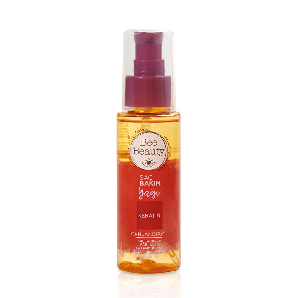 Bee Beauty Keratin Hair Care Oil - Nourishing, Anti-Frizz, Shine Enhancer for Dry/Damaged Hair Keratin Hair Oil for Dry/Damaged Hair - Bee Beauty Keratin Hair Care Oil, Hair nourishment product, Anti-frizz hair oil, Keratin based hair treatment, Hair shine enhancer, dry hair solution, damaged hair repair, hair care routine, nourishing hair oil, frizz reduction, hair manageability, hair softness, healthy hair shine