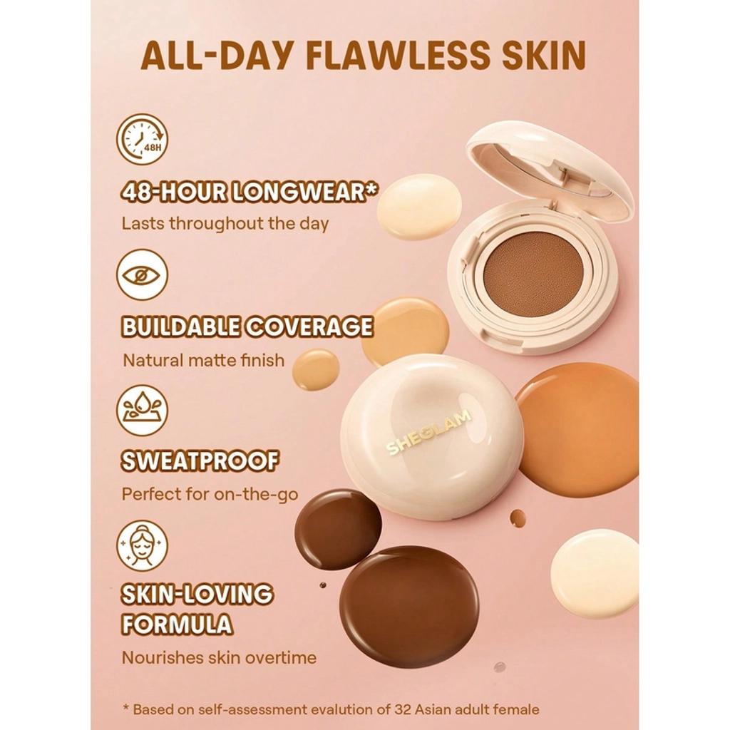 Sheglam Lock &amp; Go Cushion Foundation for Dewy Skin Sand 15g