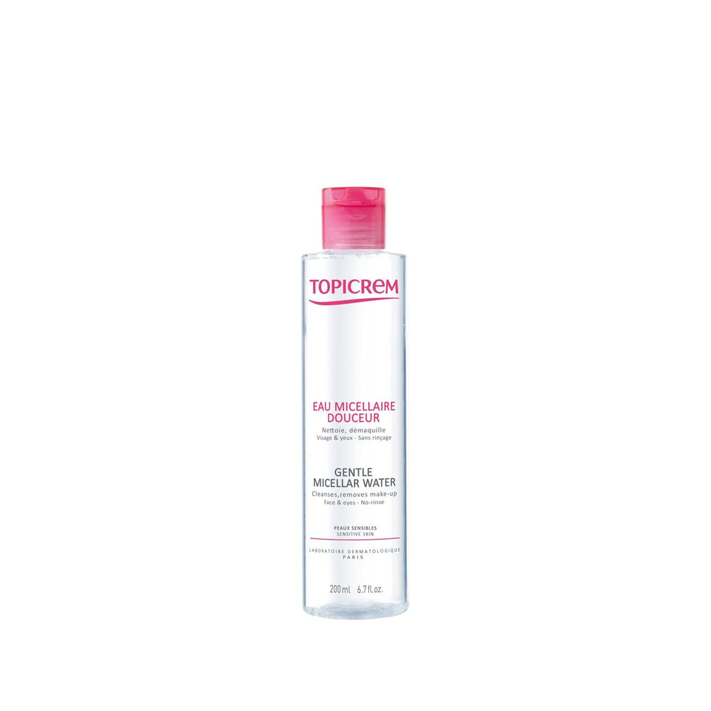 Topicrem Face and Eye Cleansing Water for Sensitive Skin - Gentle, Non-Irritating, 200ml Topicrem Gentle Face & Eye Cleanser for Sensitive Skin sensitive skin face wash, gentle eye cleansing water, face cleanser for sensitive skin, Topicrem cleansing water, sensitive skin care products, gentle skincare, non-irritating cleanser, face and eye cleansing, sensitive skin solutions