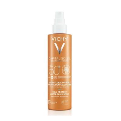 vichy capital soleil spf 50 sunscreen spray 200ml bottle, close-up of vichy sunscreen spray application, ingredients of vichy capital soleil sunscreen Vichy Capital Soleil SPF 50+ Sunscreen Spray - High Protection | 200ml Vichy Capital Soleil SPF 50+ Sunscreen Spray 200ml vichy, sunscreen-spray, spf-50, sun-protection, moisturizing, broad-spectrum, water-resistant, adults, skin-care, ai-generated