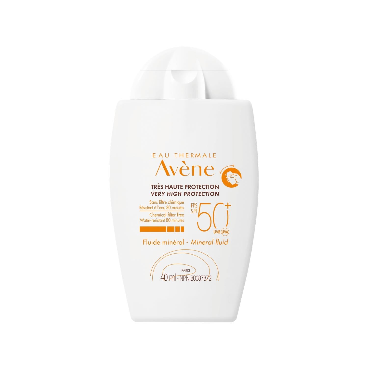 Avene Mineral Sunscreen Fluide SPF 50+ - High Protection for Sensitive Skin, 1.35 fl oz Avene Mineral Sunscreen SPF 50+ Avene sunscreen, mineral sunscreen, SPF 50+ sunscreen, sun protection, sensitive skin sunscreen, skincare, UV protection, cosmetic, dermatological skincare, sun care, broad-spectrum protection
