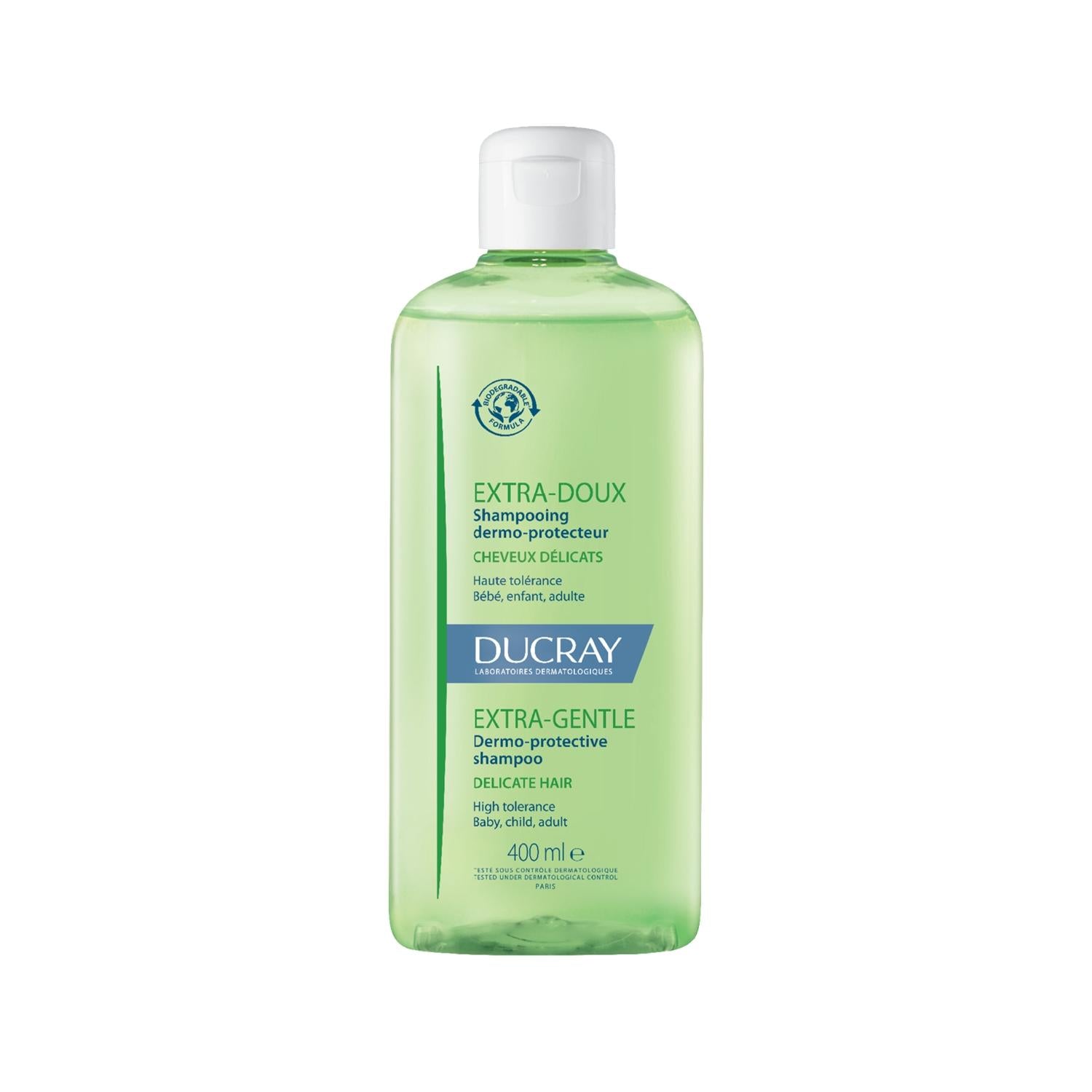 Ducray Extra Doux Gentle Shampoo for Sensitive Scalps - 13.53 fl oz, Suitable for Frequent Use Ducray Extra Doux Gentle Shampoo - 13.53 fl oz gentle shampoo, sensitive scalp shampoo, Ducray Extra Doux, frequent use shampoo, large capacity shampoo, hair care, sensitive scalp care, mild shampoo, dermatologically tested, daily use shampoo, family hair care, scalp irritation solution