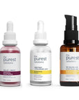 The Purest Solutions Skincare Set - Exfoliating, Brightening, Anti-aging with AHA, BHA, and Vitamin C - Face Serum