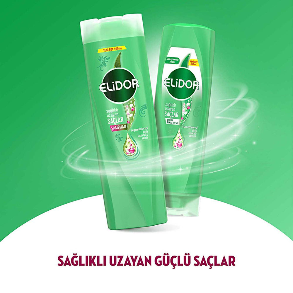 Elidor Healthy Hair Growth Shampoo with Biotin & Argan Oil - Nourishing Hair Care for Longer, Healthier Locks - Shampoo