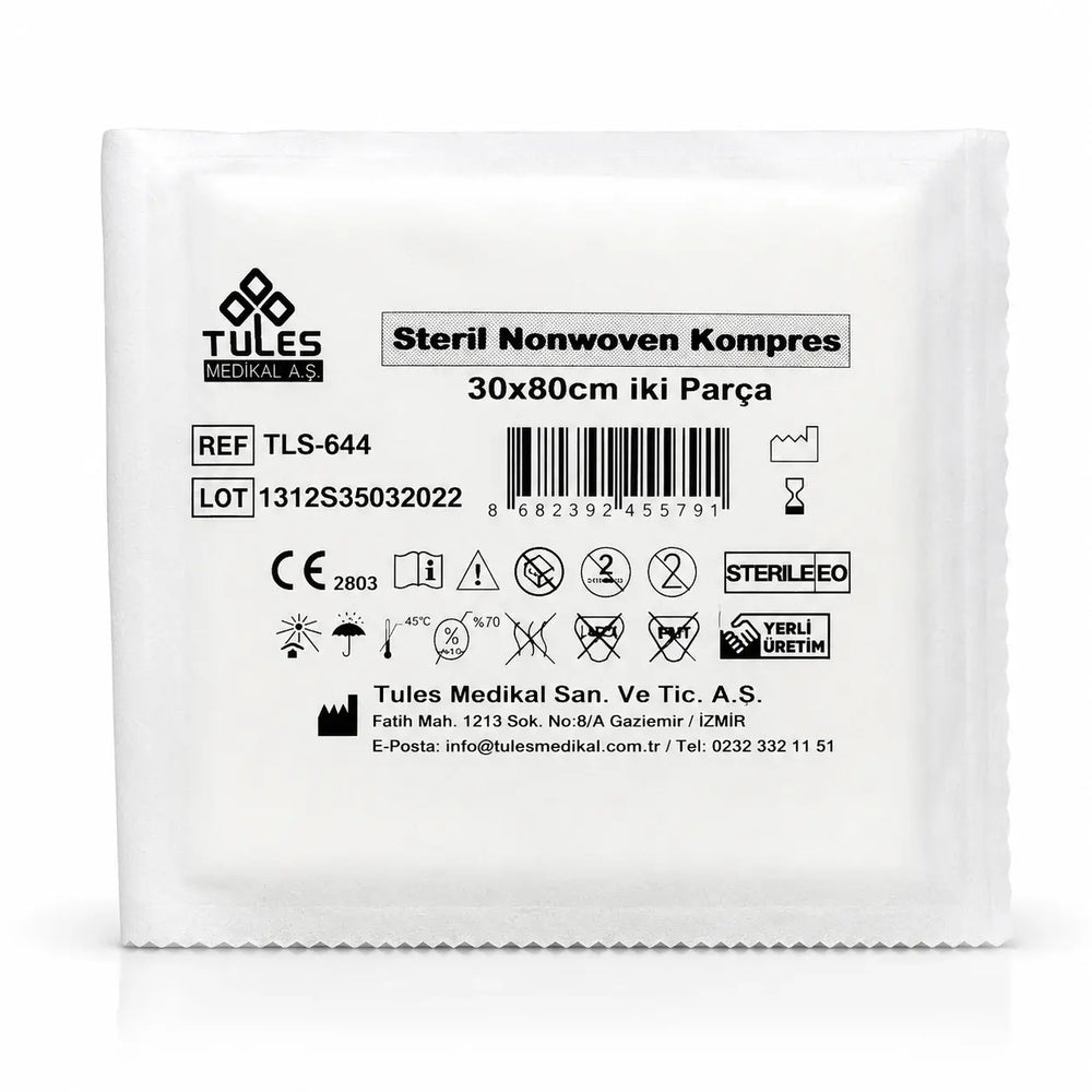 Tules Steril Nonwoven Gauze Sponge 30x80 mm, 1 Piece for Wound Dressing