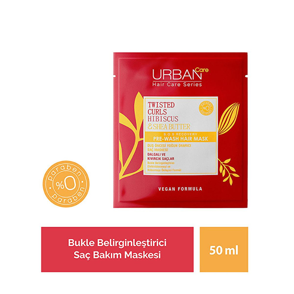 Urban Care Twisted Curls Hibiscus & Shea Butter Curl Defining Pre-Shower Hair Mask - Nourishing, Vegan, Paraben-Free - view 8