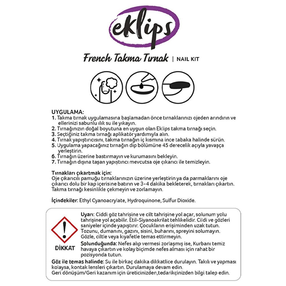 Eklips Oval French Pink Press-On Nails for Natural Look 24 Count