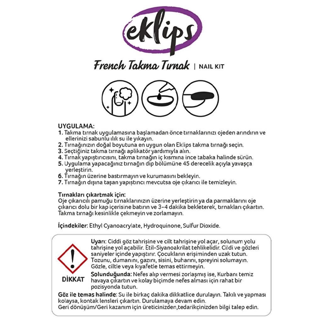 Eklips Oval French Pink Press-On Nails for Natural Look 24 Count