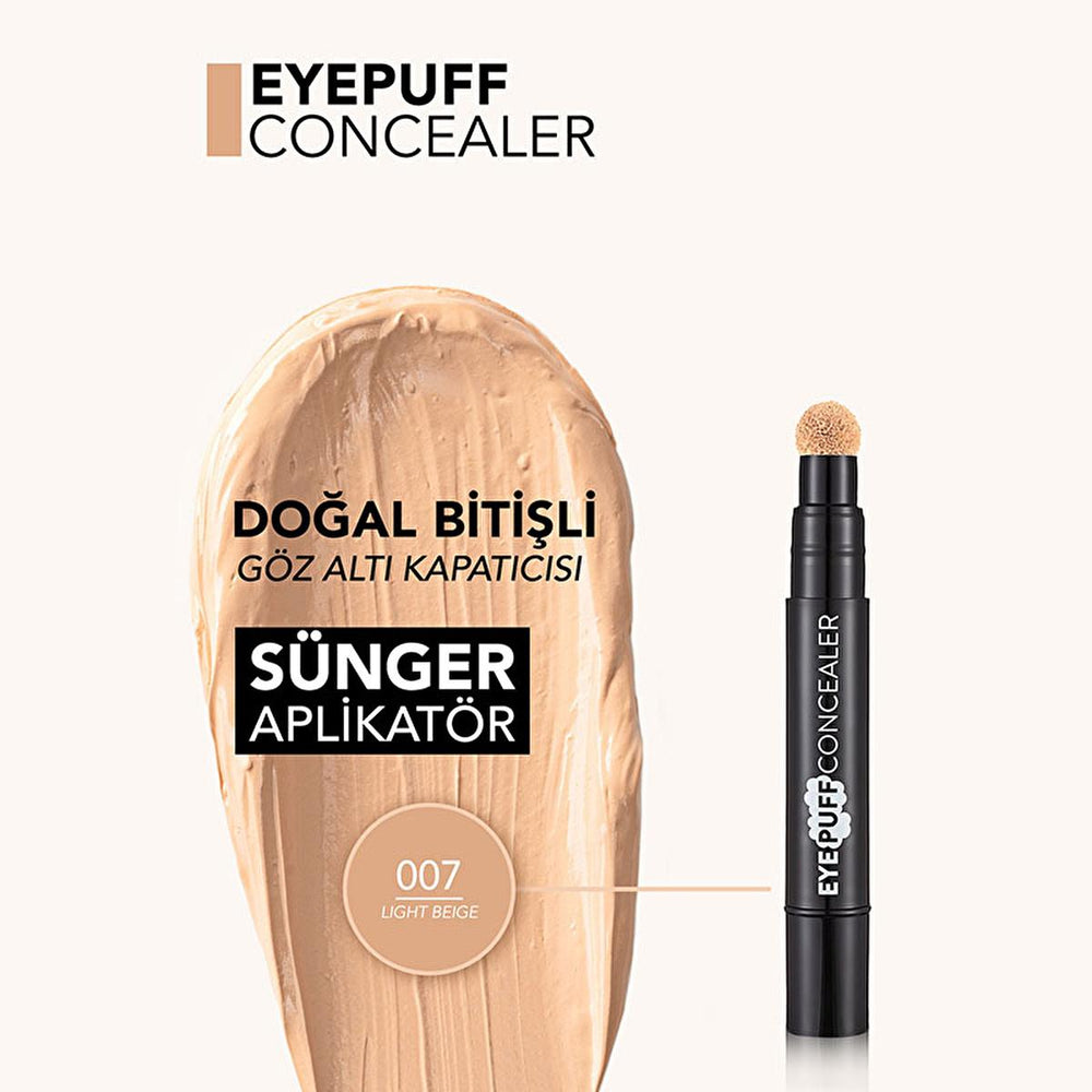 Flormar Concealer - Eye Puff Concealer with Sponge Applicator, Light Beige, Cold Undertone - view 2