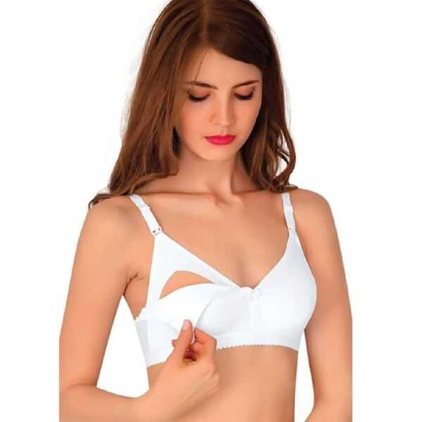 Yeni Inci 1652 White Nursing Bra for Daily Comfort