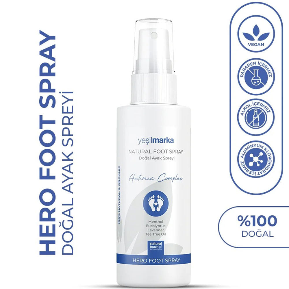 Yesilmarka Natural Hero Foot Spray Refreshing Deodorizer 100 ml