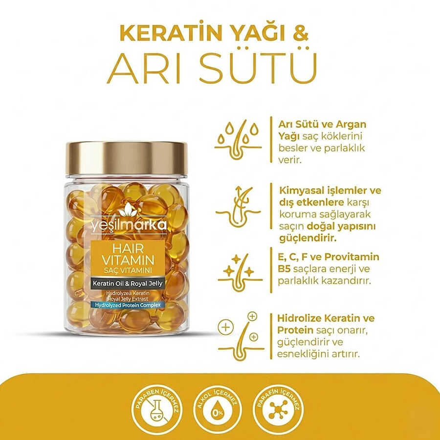 Yesilmarka Hair Vitamin Keratin Oil for Shine 15 ml