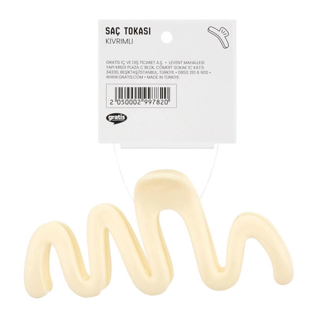 Eklips Curved White Claw Clip for Secure Hair Styling