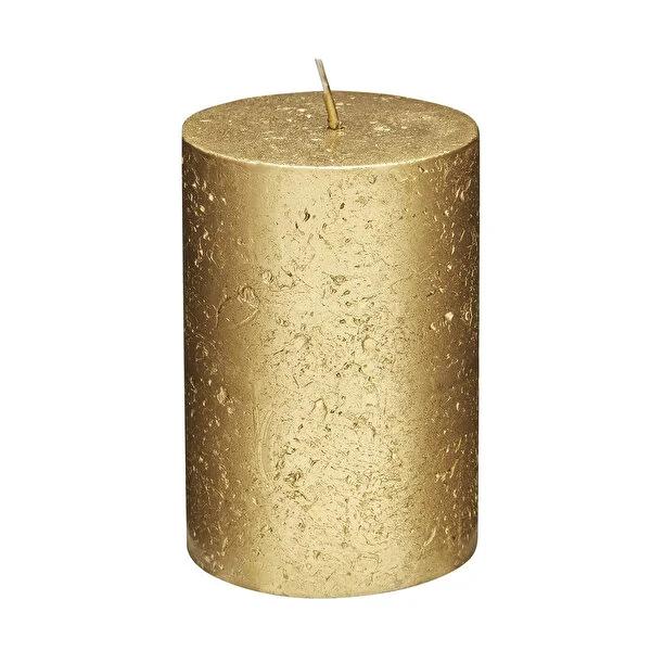 Rubin Licht Rustic Metallic Gold Cylindrical Wax Candle - Unique Home Decor, 3.94 x 2.68 inches Rustic Metallic Gold Candle - Unique Home Decor rustic candle, metallic gold candle, cylindrical candle, wax candle, unique home decor, home decor, candle, luxury candle, vintage candle, ambiance lighting