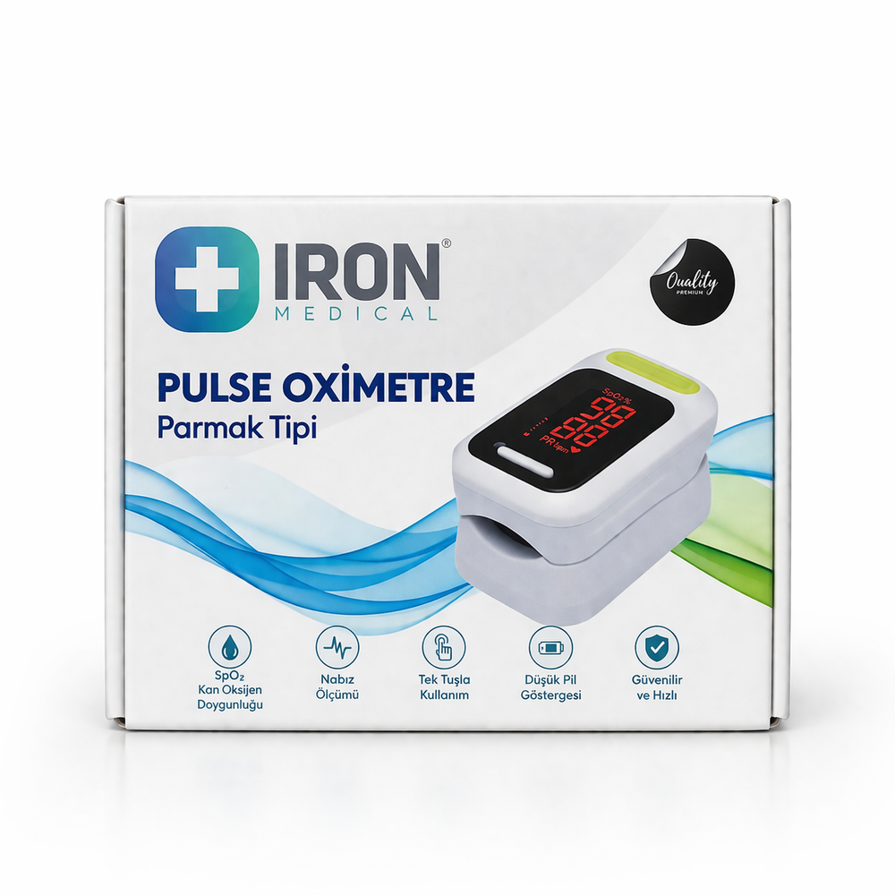 Iron Medical Fingertip Pulse Oximeter for Oxygen Saturation 1 Unit