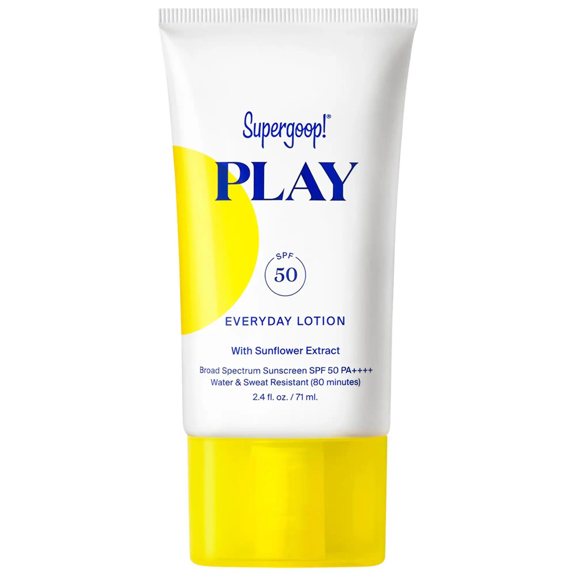 Supergoop! PLAY Everyday SPF 50: Hydrating & Non-Greasy Sunscreen for Face & Body | Broad Spectrum Protection Supergoop! PLAY SPF 50: Non-Greasy Sunscreen for Face & Body sunscreen SPF 50, broad spectrum sunscreen, water resistant sunscreen, non greasy sunscreen, sunscreen for face and body, cruelty free sunscreen, gluten free sunscreen, sun protection lotion, everyday sunscreen, hydrating sunscreen lotion, sunscreen, sun protection, face sunscreen, body sunscreen, hydrating lotion, non-greasy, fast absorbi