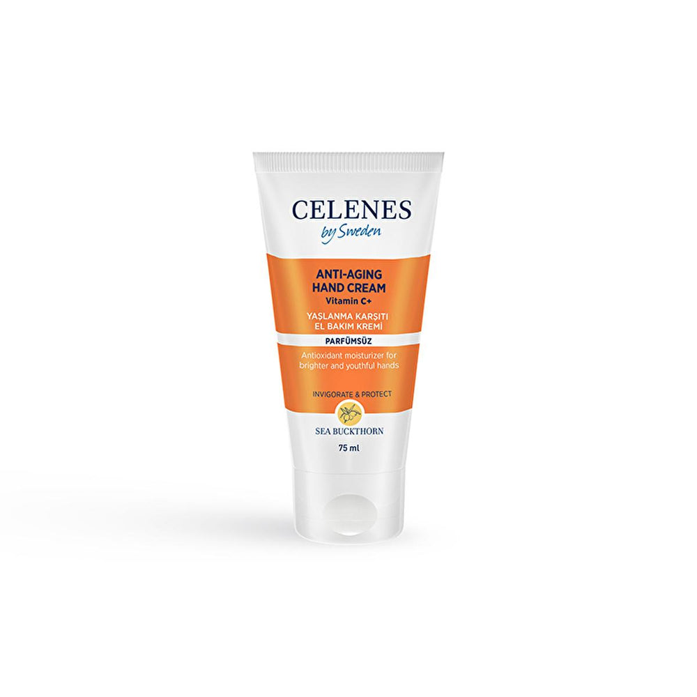 Celenes Anti-Aging Hand Cream with Sea Buckthorn - Natural, Hypoallergenic Moisturizer for Dry Hands - Paraben - Face Cream