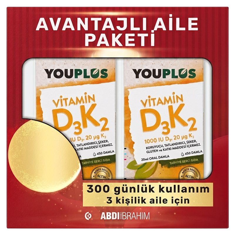 Abdi Ibrahim Youplus D3K2 Vitamin Family Pack 40 ml