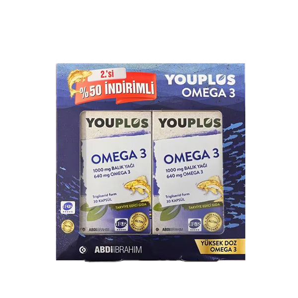 Youplus Omega-3 Daily Fish Oil Supplement 30 Capsules