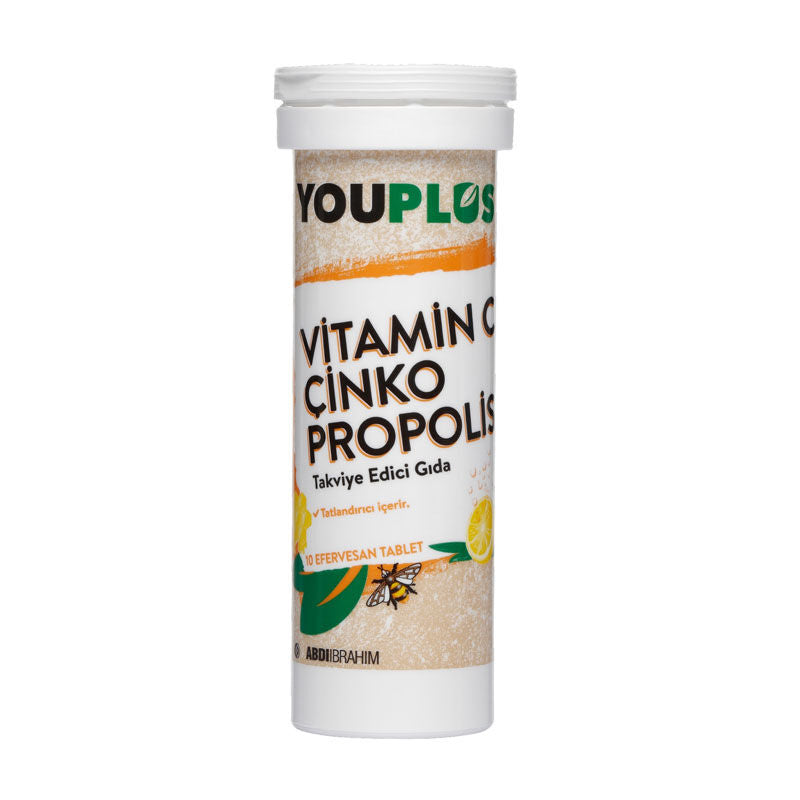 Youplus Vitamin C & Zinc Propolis Effervescent Tablets 20 Count
