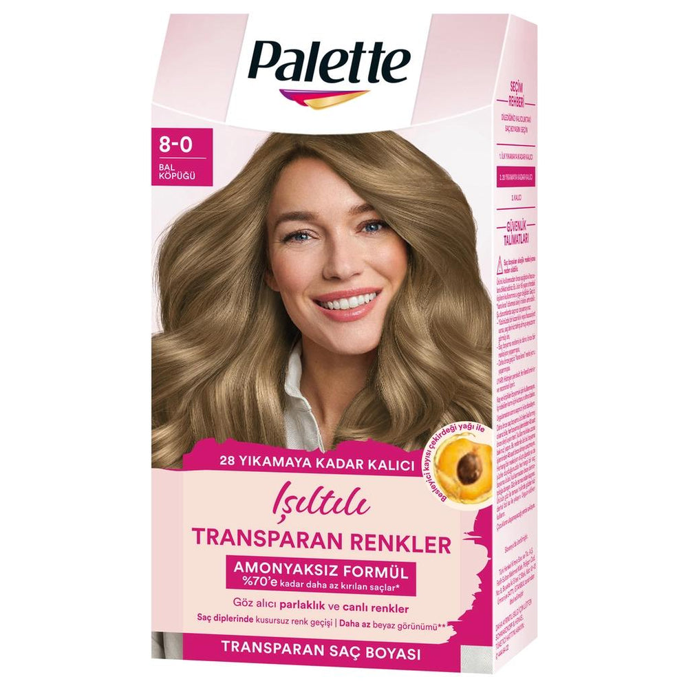 Palette Glossy Transparent Hair Color 8-0 Honey Foam
