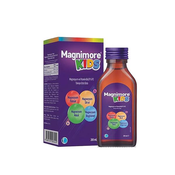 Tabilac Magnimore Kids Magnesium & Vitamin B6 Liquid 3 x 200 ml (Pack of 3)