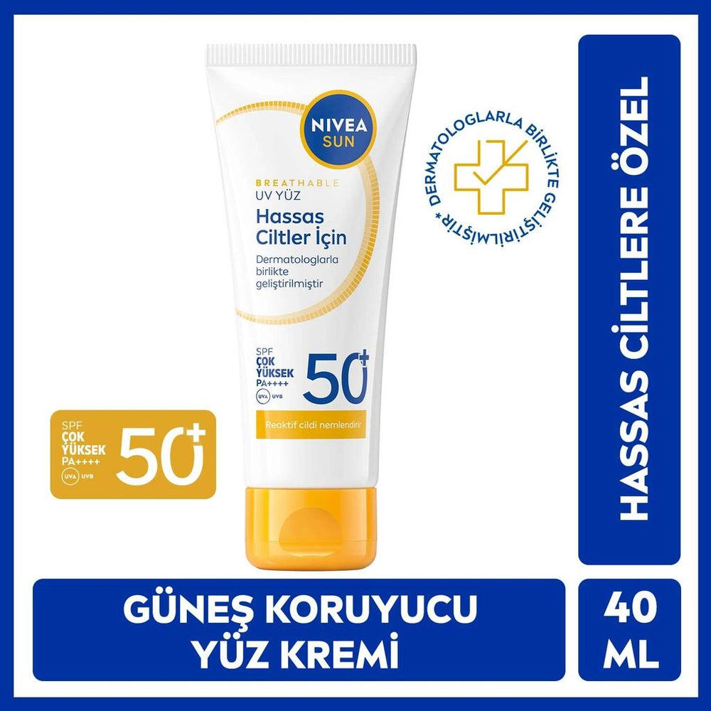 Nivea Sun SPF50 Hassas Yatıştıran Nemlendirici Yüz Güneş Kremi 50 ml