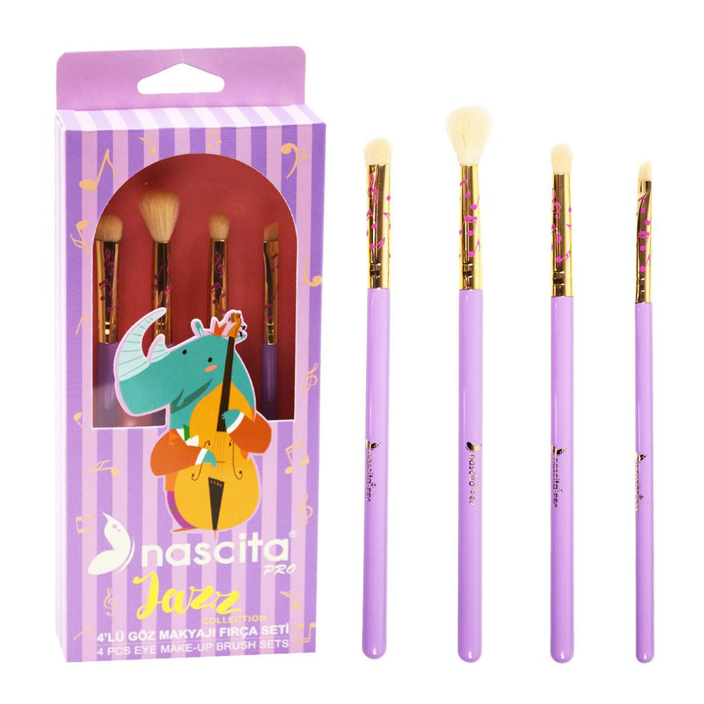 Nascita Jazz Professional 4-Piece Eye Makeup Brush Set - Soft, High-Quality Bristles for Precise Application - view 3