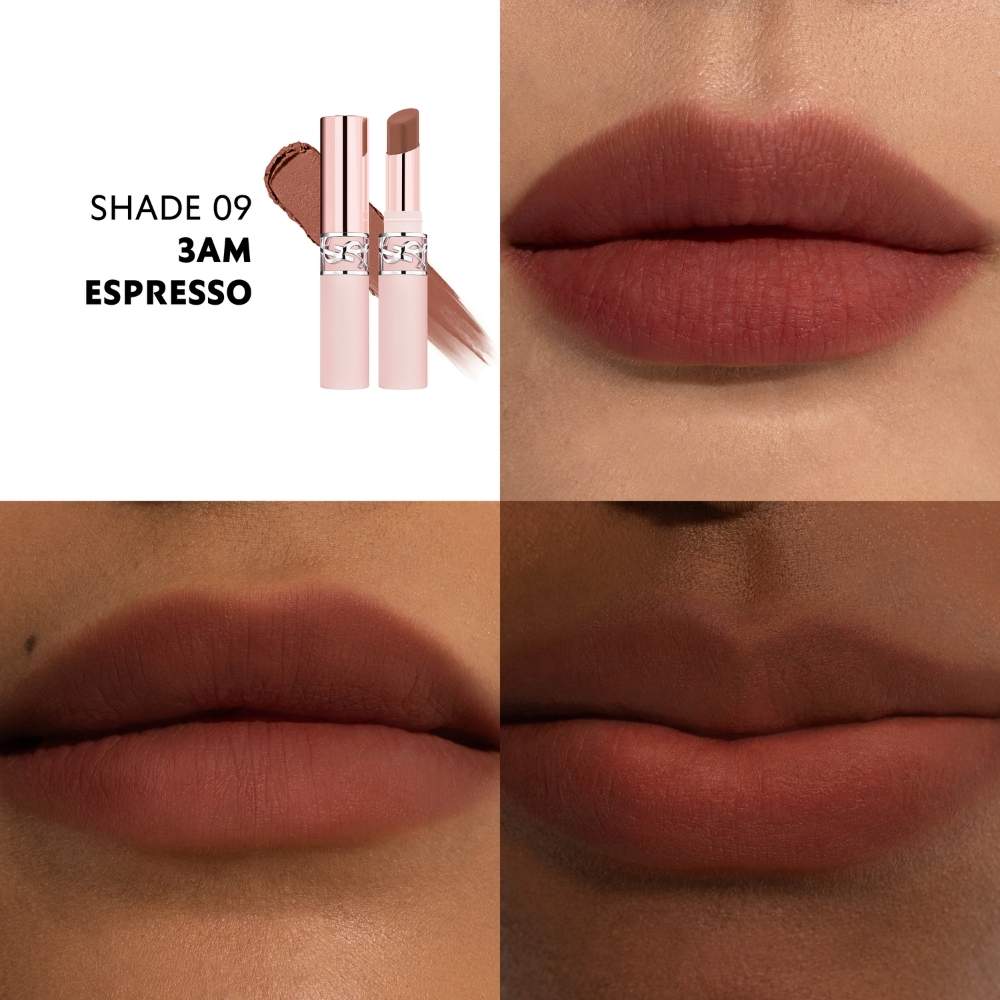 YSL Lovenude Lip Blusher 09 3 AM Espresso Matte Lipstick